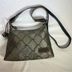 AUTHENTIC Longchamp Made in France Logo Nylon Patent Leather Crossbody Bag Purse